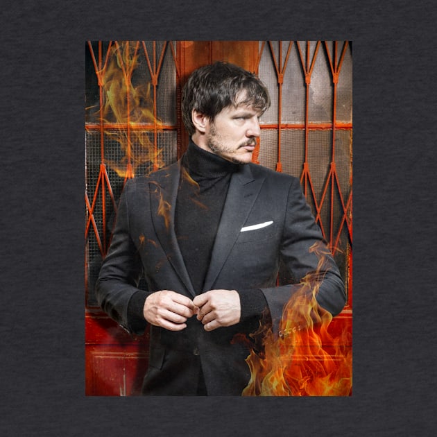 Pedro Pascal on Fire by ZelleDa